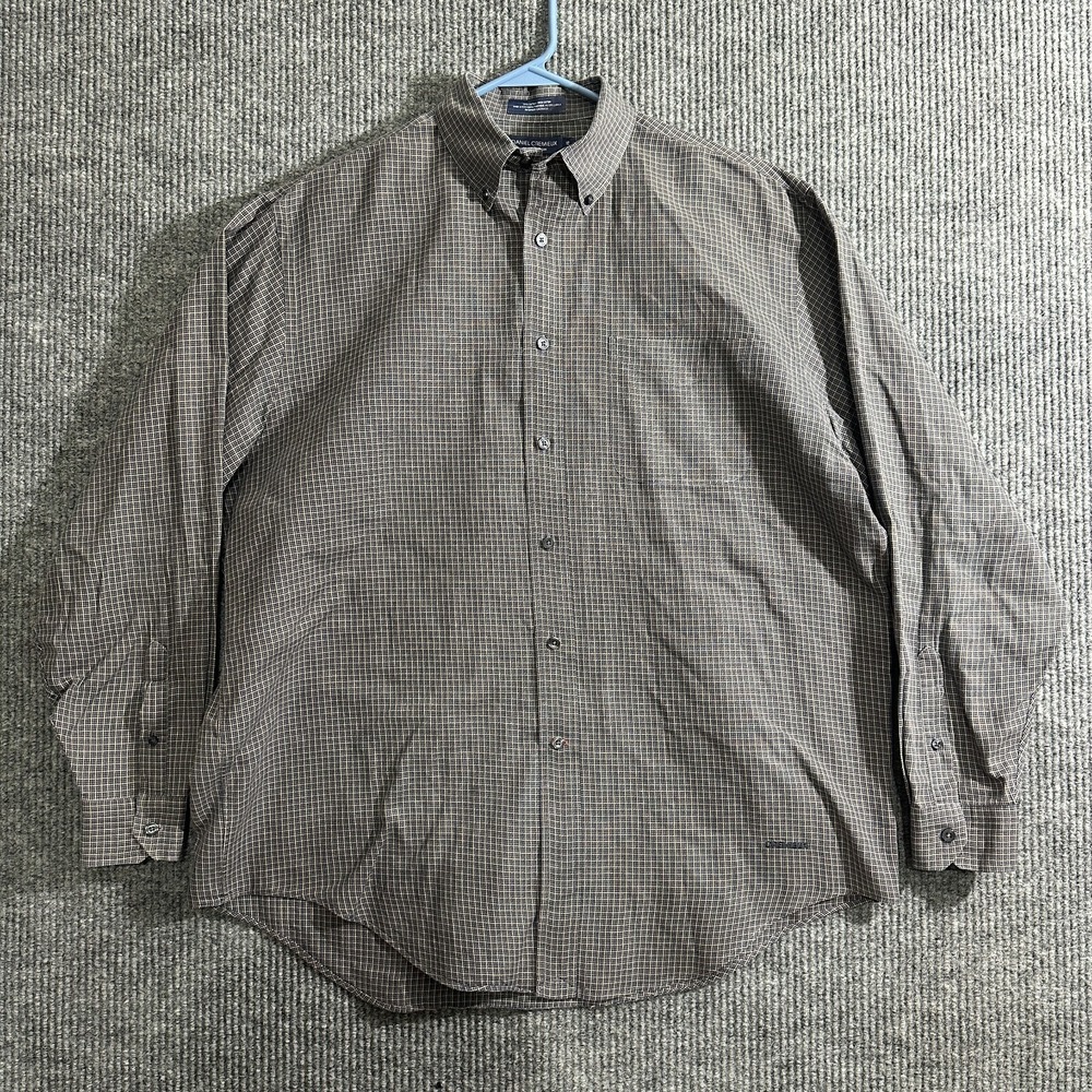 Daniel Cremieux Collection Mens Button Down Shirt L Classic Fit Short Sleeve